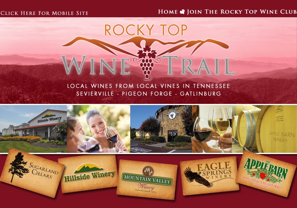 Rocky Top logo - ROCKY TOP WINE TRAIL-FROM GATLINBURG TO KODAK, TN