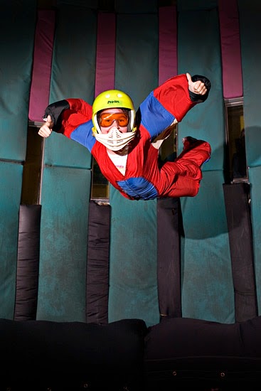 Kid in red flying - YOU CAN FLY AT FLYAWAY INDOOR SKYDIVING IN PIGEON FORGE, TN