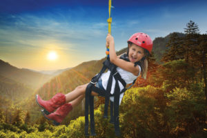 Little girl zipping 300x200 - Jayell Ranch Pigeon Forge Adventures
