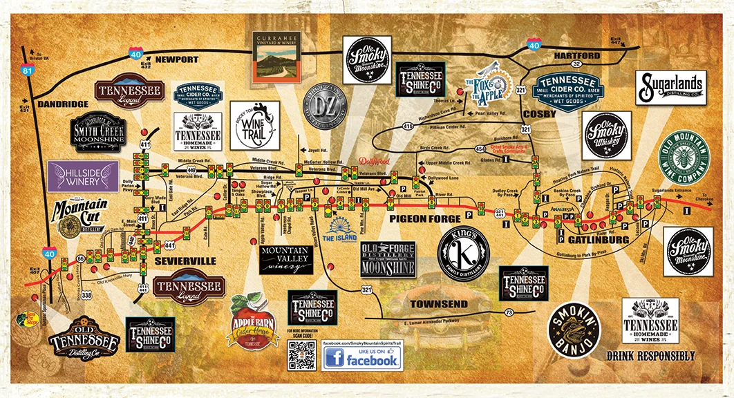 Spirits Trail Map 2026 - Smoky Mountain Spirits Trail Book